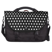 Motif de point noir et blanc de polka. Tacheté Sac Ordinateurs Portables