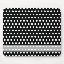 Motif de point noir et blanc de polka. Tacheté Tapis De Souris