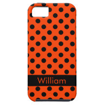 Motif de point orange électrique personnalisé de p coque iPhone 5