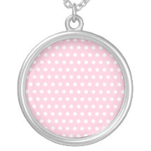 Motif de point rose et blanc de polka. Tacheté Colliers