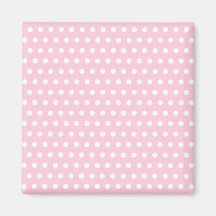 Motif de point rose et blanc de polka. Tacheté Magnets