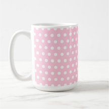 Motif de point rose et blanc de polka. Tacheté Mug