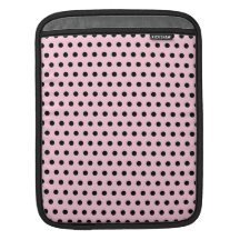 Motif de point rose et noir de polka. Tacheté Poches Pour iPad