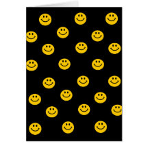 Motif de point souriant jaune de polka carte de vœux