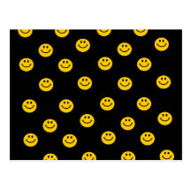 Motif de point souriant jaune de polka carte postale