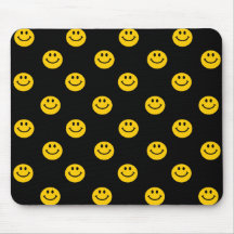 Motif de point souriant jaune de polka tapis de souris