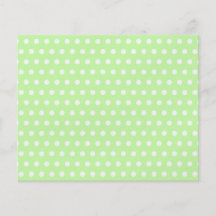 Motif de point vert et blanc de polka. Tacheté Tract Customisé