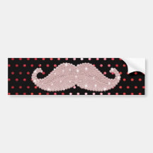 Motif de pois rose Girly drôle de moustache de Bli Adhésif Pour Voiture