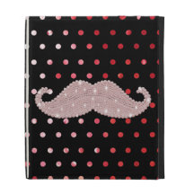 Motif de pois rose Girly drôle de moustache de Bli Coque iPad