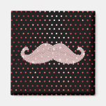 Motif de pois rose Girly drôle de moustache de Bli Aimants Pour Réfrigérateur
