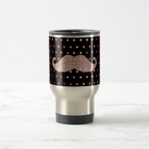 Motif de pois rose Girly drôle de moustache de Bli Tasses À Café