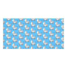 Motif de poussette de bébé sur le bleu cartes de vœux avec photo