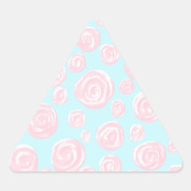Motif de rose de rose en pastel sur bleu-clair. autocollants