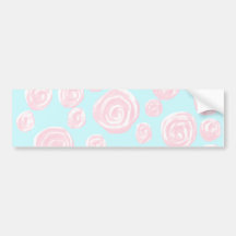 Motif de rose de rose en pastel sur bleu-clair. autocollants pour voiture