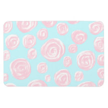 Motif de rose de rose en pastel sur bleu-clair. magnet en vinyle