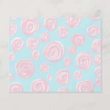 Motif de rose de rose en pastel sur bleu-clair. prospectus personnalisés