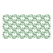 Motif de symbole du dollar cartes de vœux avec photo