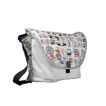 Motif de timbres de voyage besace