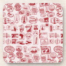 Motif de timbres de voyage dessous-de-verre