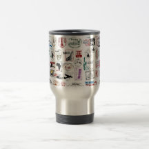 Motif de timbres de voyage mugs à café