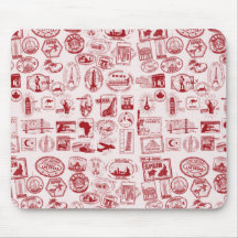 Motif de timbres de voyage tapis de souris
