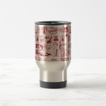 Motif de timbres de voyage tasse
