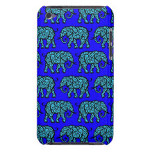 Motif de tourbillonnement bleu d'éléphant étuis iPod touch