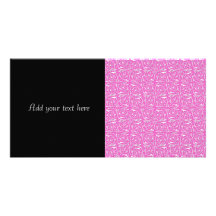 Motif de tourbillonnement de rose et blanc mignon  cartes avec photo