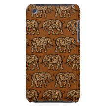 Motif de tourbillonnement d'éléphant de Brown Coque iPod Case-Mate