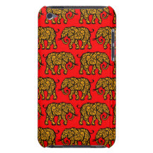 Motif de tourbillonnement jaune et rouge d'éléphan coque Case-Mate iPod touch