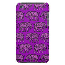 Motif de tourbillonnement pourpre d'éléphant étuis barely there iPod