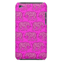Motif de tourbillonnement rose d'éléphant coque barely there iPod