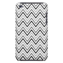 Motif de zigzag blanc noir de Chevron Coque iPod Case-Mate