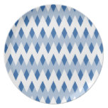 Motif de zigzag bleu avec des formes de diamant assiettes