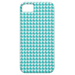 Motif de zigzag bleu-clair de tweed de pied-de-pou coques iPhone 5