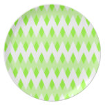 Motif de zigzag vert avec des formes de diamant assiettes