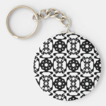 Motif décoratif noir et blanc porte-clefs