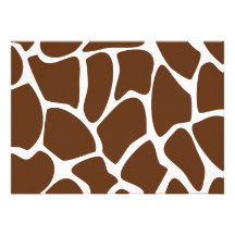 Motif d'impression de girafe dans Brown foncé Carton D'invitation