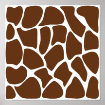 Motif d'impression de girafe dans Brown foncé Affiches