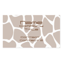 Motif d'impression de girafe en Brown Cartes De Visite Professionnelles