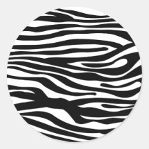 Motif d'impression de zèbre - noir et blanc autocollant rond