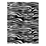 Motif d'impression de zèbre - noir et blanc carte postale