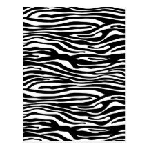 Motif d'impression de zèbre - noir et blanc carte postale