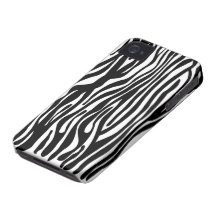 Motif d'impression de zèbre - noir et blanc coques iPhone 4