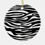 Motif d'impression de zèbre - noir et blanc décoration pour sapin de noël