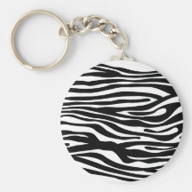Motif d'impression de zèbre - noir et blanc porte-clés