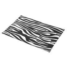 Motif d'impression de zèbre - noir et blanc set de table