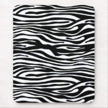 Motif d'impression de zèbre - noir et blanc tapis de souris
