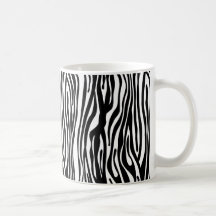 Motif d'impression de zèbre - noir et blanc mug à café