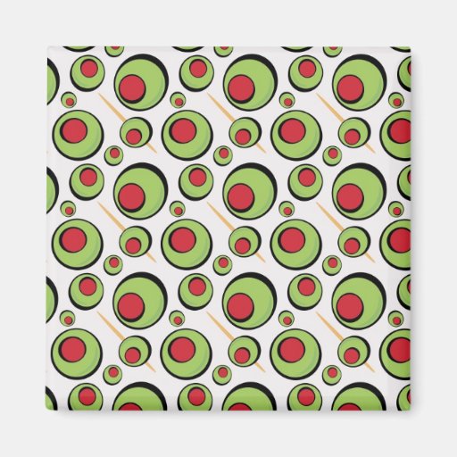 motif d'olives vertes aimant